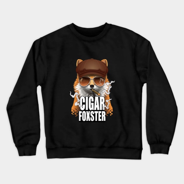 Cigar Foxster Fox Smoker Newsboy Cap Gangster Crewneck Sweatshirt by Settha.sk